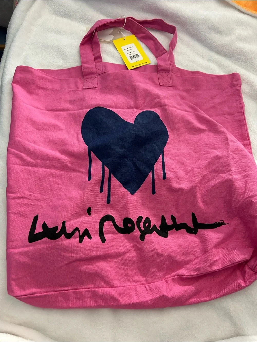 New Kerri Rosenthal hot pink cotton tote bag